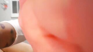 Close up Glass Toy to Butt with Intense Squirting!