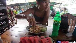 Real amateur Thai 18 hottie banged! after lunch by her temporary BF