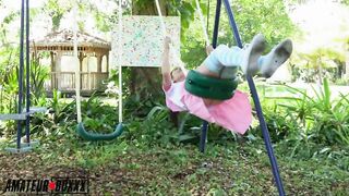 Amateur Boxxx - chinese School cunt with mouth Masturbates into Playground
