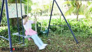 Amateur Boxxx - chinese School cunt with mouth Masturbates into Playground