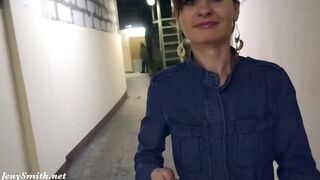 All alone nude into some warehouse