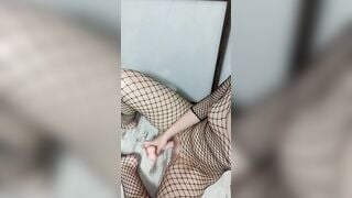 Beauty women blows a latex penis and fucks her soak vagina with it