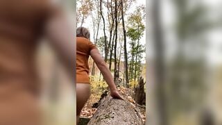 Close Up Squirting Into The Woods