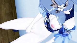 Keqing finger fuck her cunt into her room.