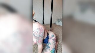 Ginger cougar takes a huge toy and gag ball- SugarRedxo- Angle two