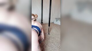 Ginger cougar takes a huge toy and gag ball- SugarRedxo- Angle two