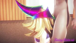 Yu Gi Oh Cartoon  - Dark Magician cunt with mouth head and screwed - Japanese manga animated anime 3D Porn