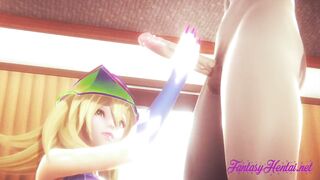 Yu Gi Oh Cartoon  - Dark Magician cunt with mouth head and screwed - Japanese manga animated anime 3D Porn