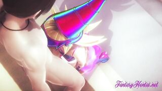 Yu Gi Oh Cartoon  - Dark Magician cunt with mouth head and screwed - Japanese manga animated anime 3D Porn