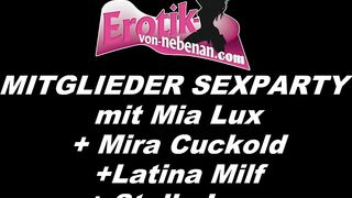 German anal cummed gang bang with amateur Women