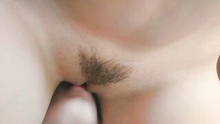 Licking juicy vagina on the windowsill