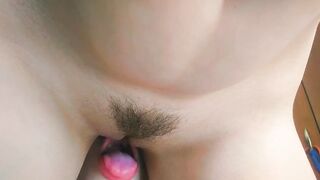 Licking juicy vagina on the windowsill