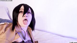 Mikasa gets double penetration with real penis