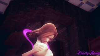 Bleach Animated 3D - Matsumoto Hanjobd, boobjob with fellatio and boned