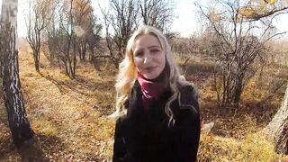 Eighteen Cutie loves to suck and banged! inside nature! - Public point of view