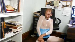 ROBERT RICHARD MILGATE -  SHEER WHITE BODYSTOCKING  AND HIGH HEELS