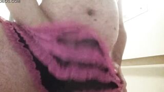Cumming inside my wifes pink and african underwear