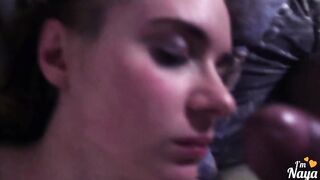 Face plowed and cum inside step-daughter's face while resting