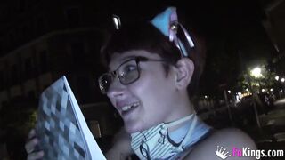BIG TIT GEEKS HOT wants to suck random strangers inside the street