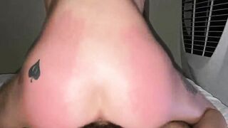 LITTLE BLONDE TWERK ON A HUGE PENIS UNTIL HE FILLS HER TWAT