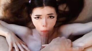 A Babe with Makeup and Pigtails was Fuck