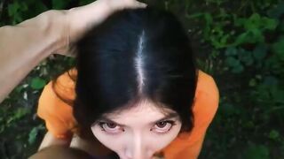 A Hungry Girl on a Walk in the Forest to