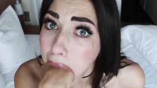 ANGELS THROAT Rough self Face Fuck Cum