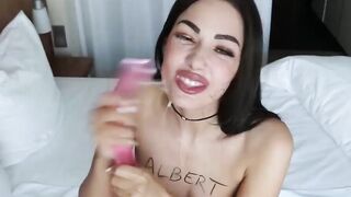 ANGELS THROAT Rough self Face Fuck Cum