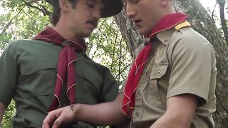 The tall gay Colton Fox got a blazing rimjob and got fucked bareback in the woods