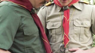 The tall gay Colton Fox got a blazing rimjob and got fucked bareback in the woods