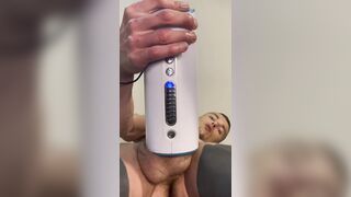 Hoss Kado plays with Autoblow Ultra - Under view