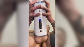 Hoss Kado plays with Autoblow Ultra - Under view