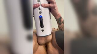 Hoss Kado plays with Autoblow Ultra - Under view