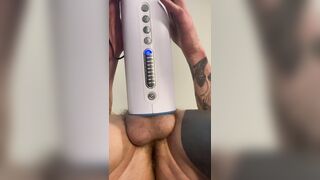 Hoss Kado plays with Autoblow Ultra - Under view