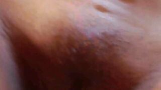 Curvy Latina toys shaved pussy