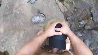 Flashing in Public Waterfall Leads to Pussy Fuck