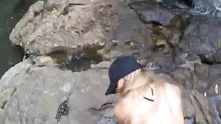 Flashing in Public Waterfall Leads to Pussy Fuck
