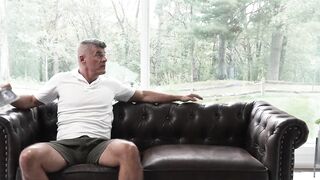 Silver-hair Dillion Stone blasted his son Logan Cross with a creamy facial cum