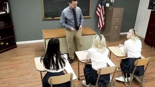 Classroom foursome with lucky teachers fat dick