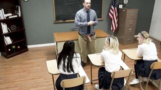 Classroom foursome with lucky teachers fat dick