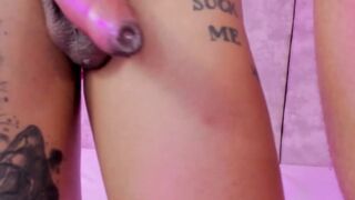 Horny Ts Cums As She's Fuck From Behind