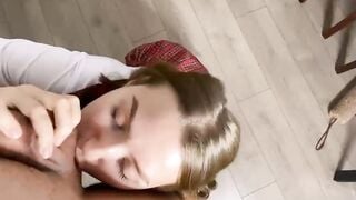 Cum on Face after a Deep Blowjob try not to Cum Amateur