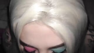 HARLEY QUINN SLOPPY BLOWJOB ENDS WITH a BIG LOAD