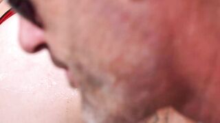 Mature gay helps his lover to cum by fisting and sucking him
