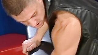 Four gay studs suck dicks and fist fuck in hard core orgy