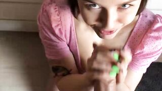 POV SLOBBERING SUCK so he Cum ON MY