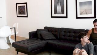 Beefy stepdad Jax Thirio punishing his stepson through a hot fucking session