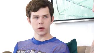 Handsome daddy Ian Holms disciplines his needy stepson by destroying his ass