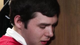 Young twink Dakota Lovell reveals his boner to father Jonah Wheeler for a cock washin