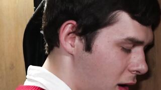 Young twink Dakota Lovell reveals his boner to father Jonah Wheeler for a cock washin